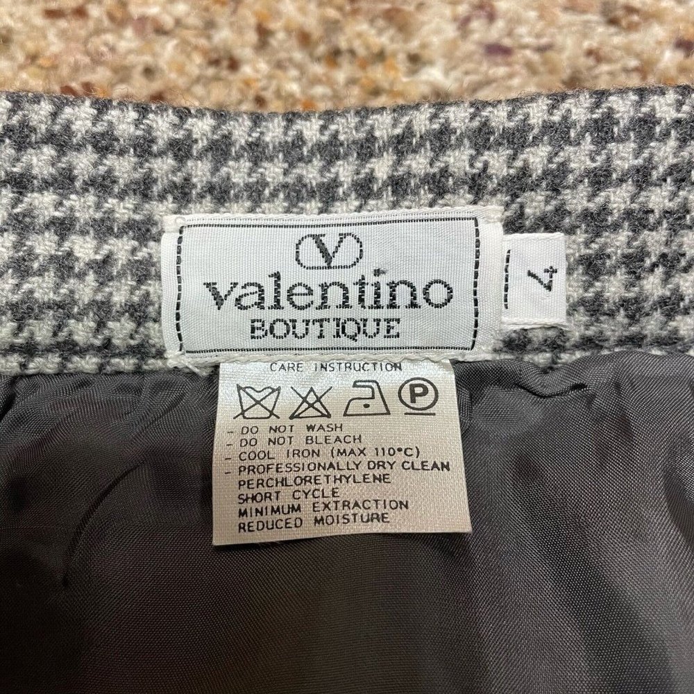 Vintage Valentino Boutique Skirt Checkered Black White Size 4‎ Made In Italy - Picture 4 of 5
